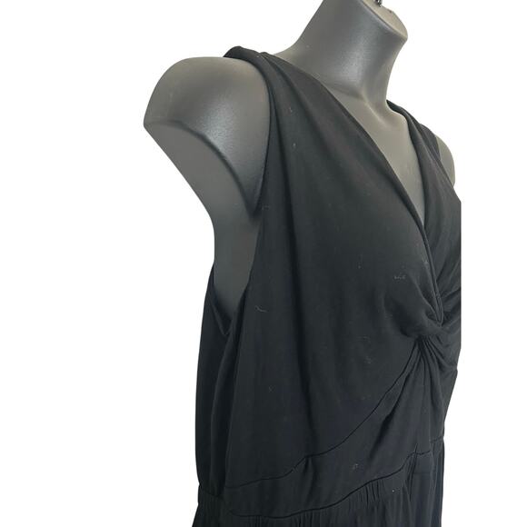 LOFT Plus Twist Front Cap Sleeve Jumpsuit (Black) Size 18 - Picture 9 of 12